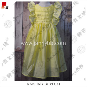 Jannybb yellow flutter sleeve  girls dress